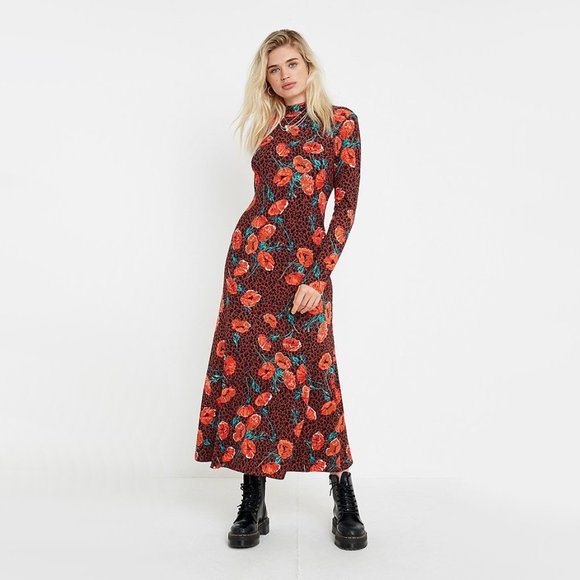 NWT Free People animal print floral midi dress - Picture 11 of 16